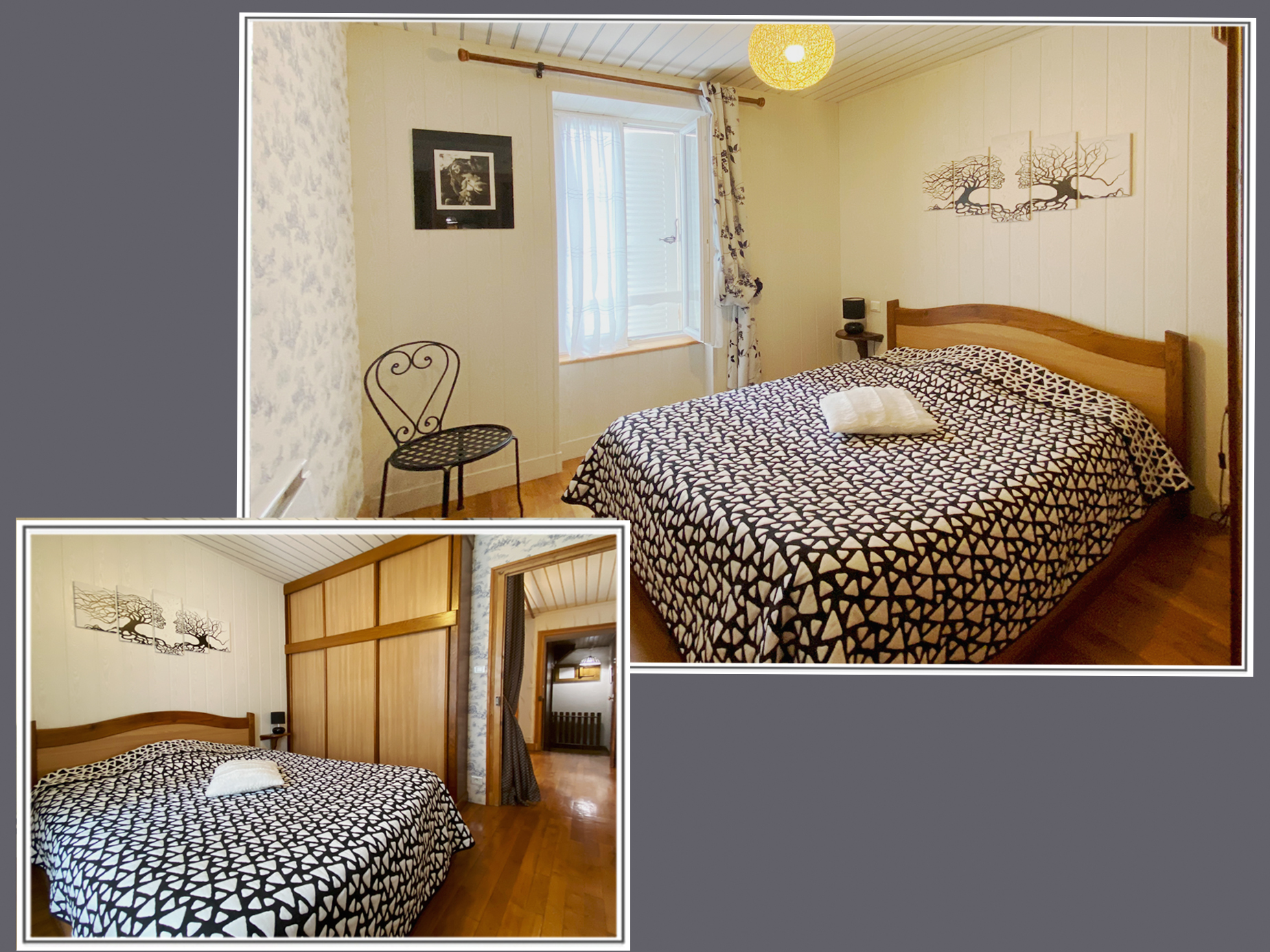 chambre avec lit de  140